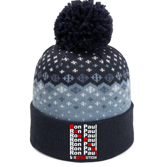 Ron Paul Revolution Word The Baniff Cuffed Pom Beanie