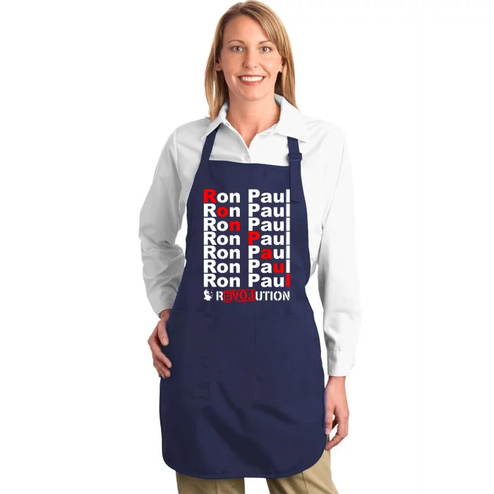 Ron Paul Revolution Word Full-Length Apron With Pocket