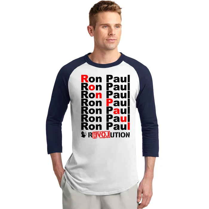 Ron Paul Revolution Word Baseball Sleeve Shirt