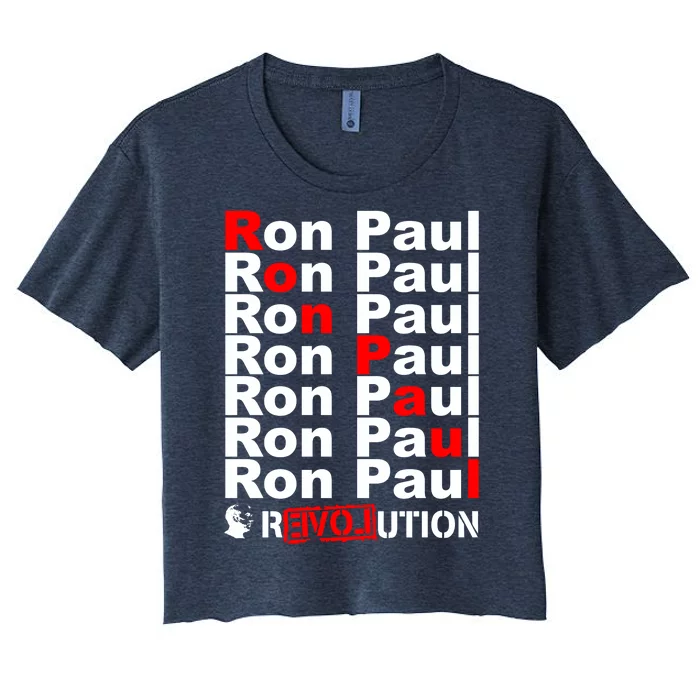 Ron Paul Revolution Word Women's Crop Top Tee