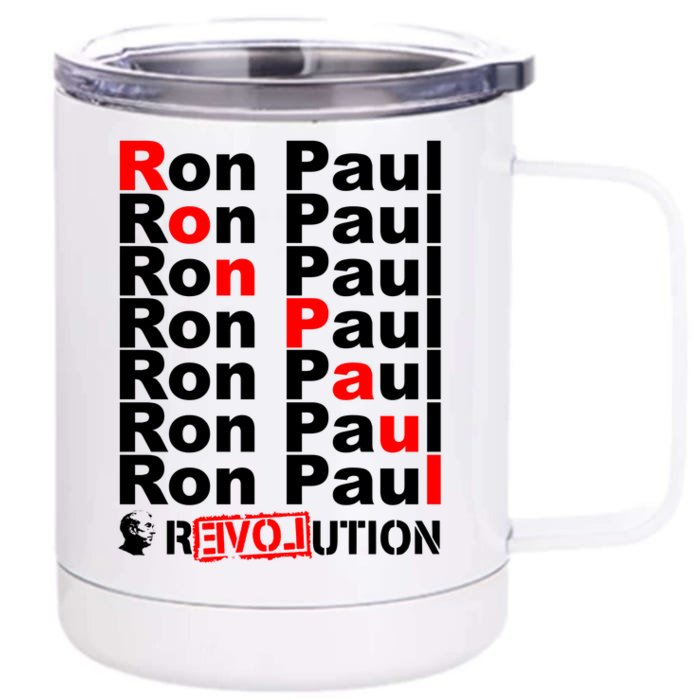 Ron Paul Revolution Word Front & Back 12oz Stainless Steel Tumbler Cup