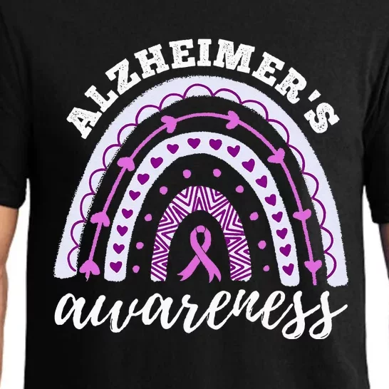 Rainbow Purple Ribbon Alzheimers Awareness Pajama Set