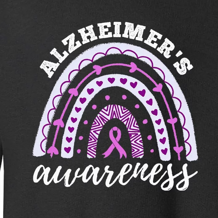 Rainbow Purple Ribbon Alzheimers Awareness Toddler Sweatshirt