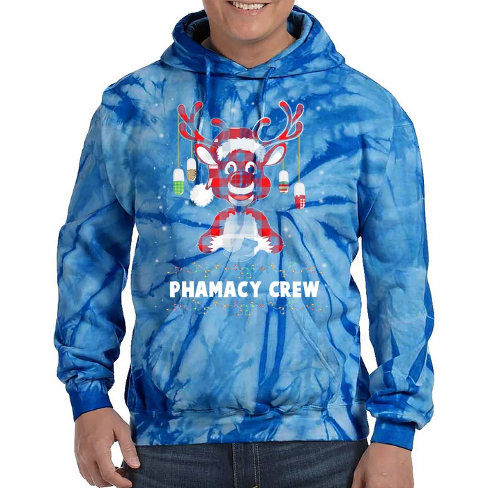 Red Plaid Reindeer Pharmacy Crew Christmas Great Gift Tie Dye Hoodie