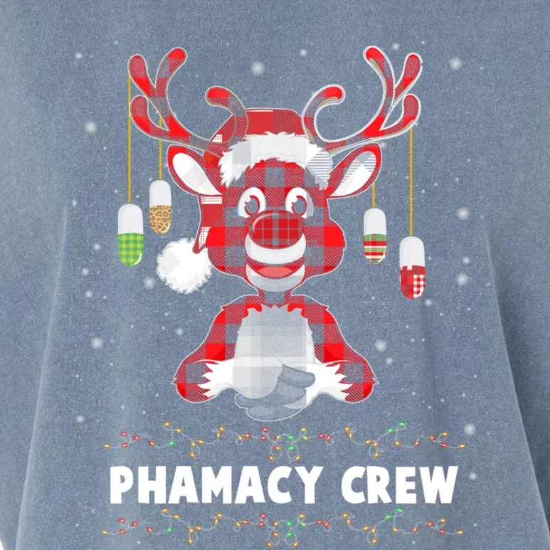 Red Plaid Reindeer Pharmacy Crew Christmas Great Gift Garment-Dyed Women's Muscle Tee