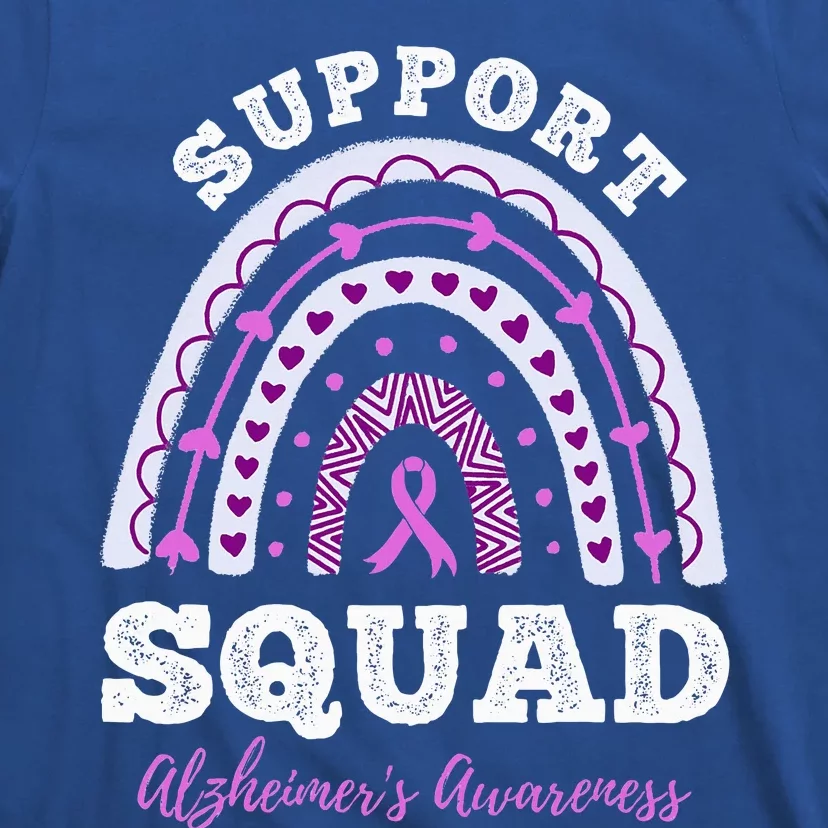 Rainbow Purple Ribbon Support Squad AlzheimerS T-Shirt