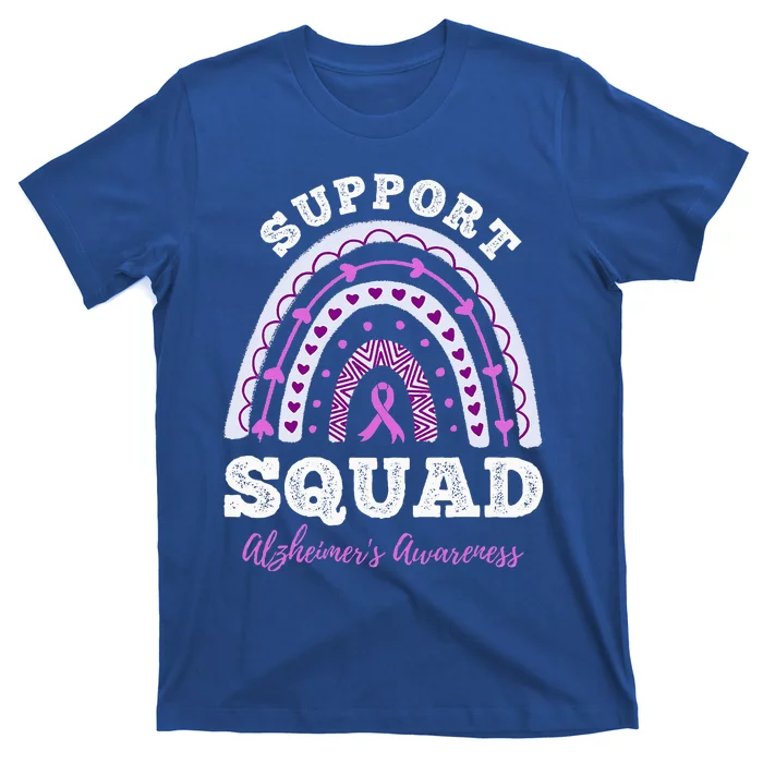 Rainbow Purple Ribbon Support Squad AlzheimerS T-Shirt