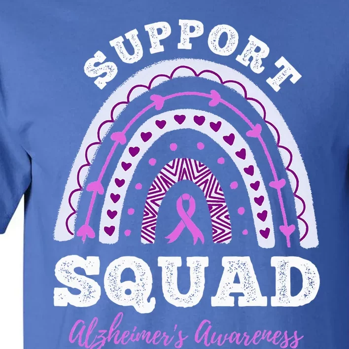 Rainbow Purple Ribbon Support Squad AlzheimerS Tall T-Shirt