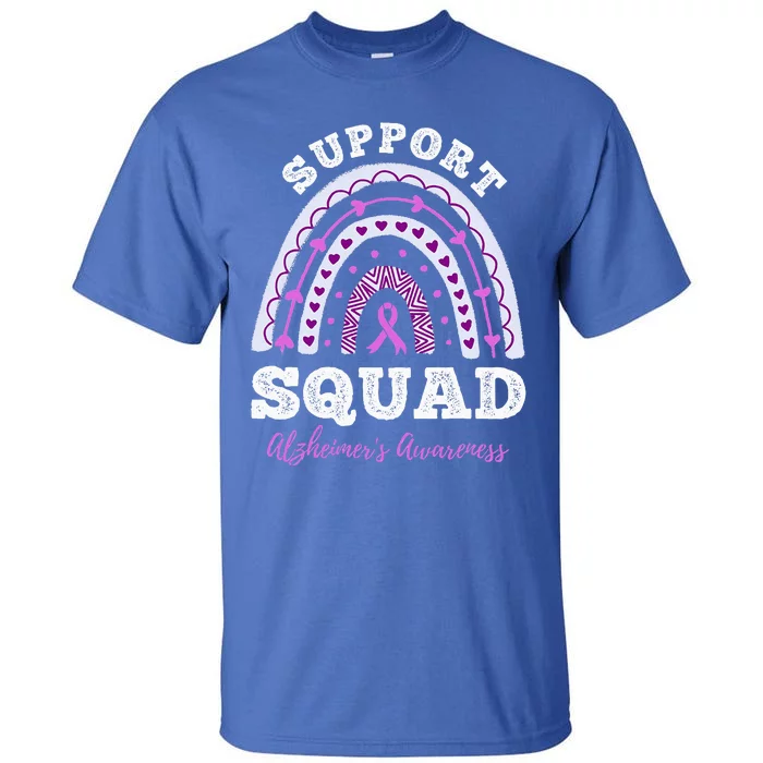 Rainbow Purple Ribbon Support Squad AlzheimerS Tall T-Shirt