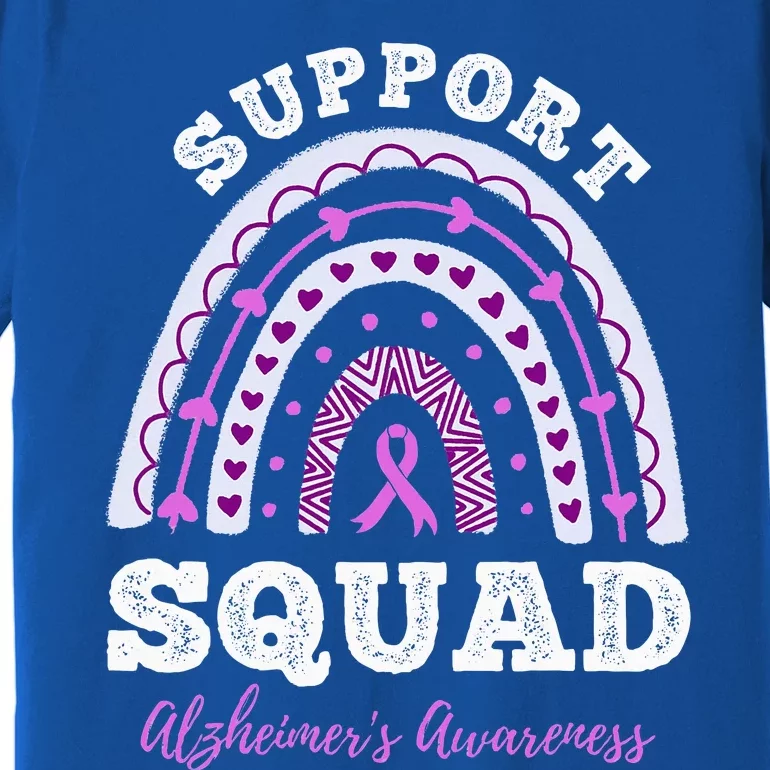 Rainbow Purple Ribbon Support Squad AlzheimerS Premium T-Shirt