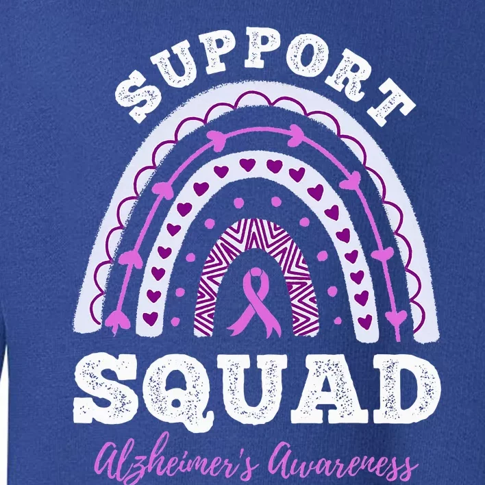 Rainbow Purple Ribbon Support Squad AlzheimerS Toddler Sweatshirt