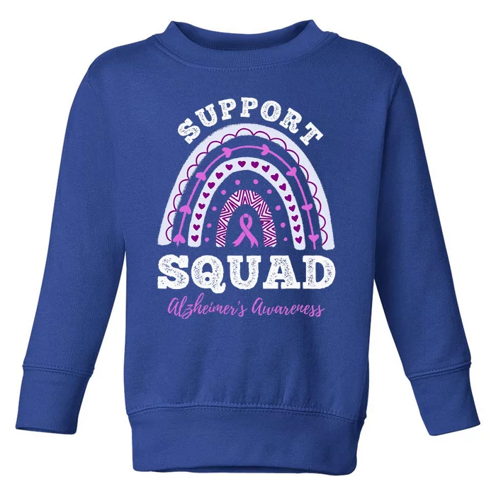 Rainbow Purple Ribbon Support Squad AlzheimerS Toddler Sweatshirt