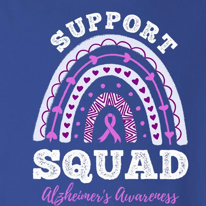 Rainbow Purple Ribbon Support Squad AlzheimerS Toddler Long Sleeve Shirt