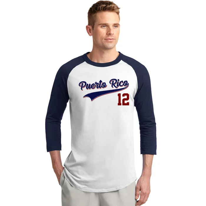 Retro Puerto Rico 12 Beisbol Jersey Boricua Baseball Baseball Sleeve Shirt