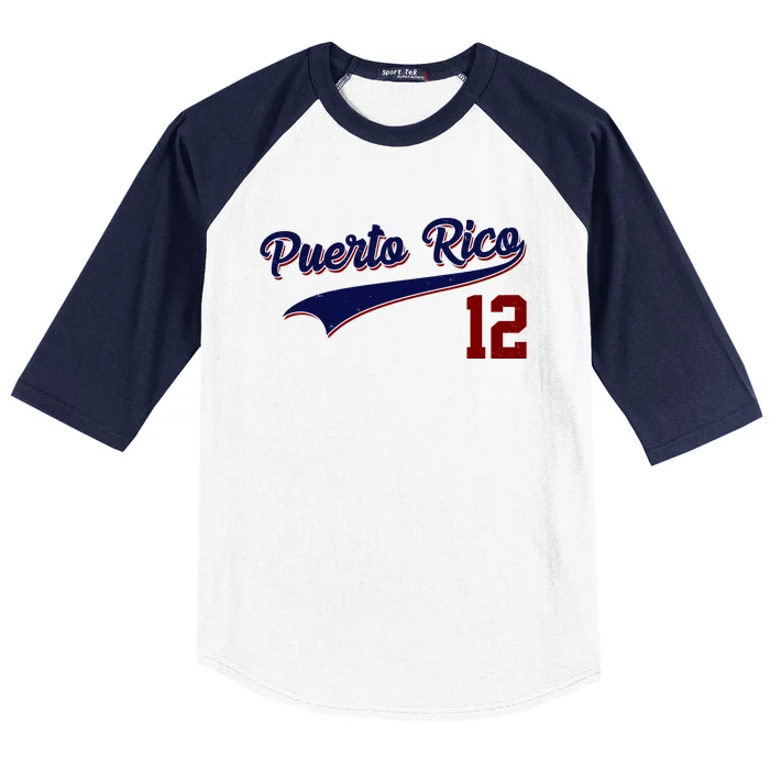 Retro Puerto Rico 12 Beisbol Jersey Boricua Baseball Baseball Sleeve Shirt