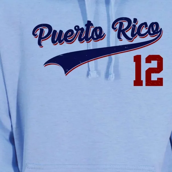 Retro Puerto Rico 12 Beisbol Jersey Boricua Baseball Unisex Surf Hoodie