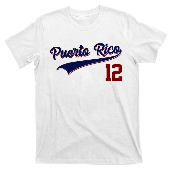 Retro Puerto Rico 12 Beisbol Jersey Boricua Baseball T-Shirt