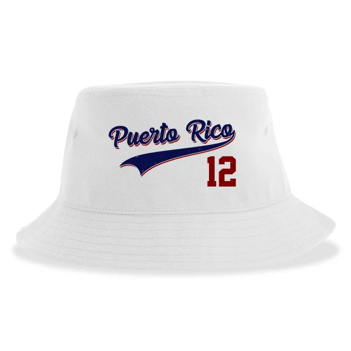 Retro Puerto Rico 12 Beisbol Jersey Boricua Baseball Sustainable Bucket Hat