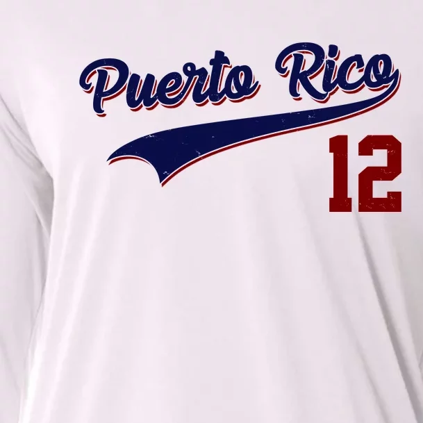 Retro Puerto Rico 12 Beisbol Jersey Boricua Baseball Cooling Performance Long Sleeve Crew