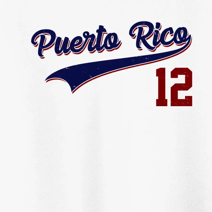 Retro Puerto Rico 12 Beisbol Jersey Boricua Baseball Toddler T-Shirt