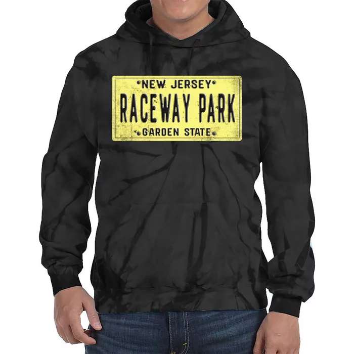 Raceway Park Retro Racetrack Englishtown Nj New Jersey Tie Dye Hoodie