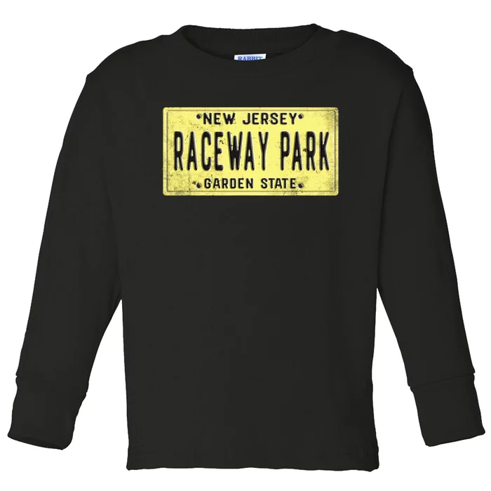 Raceway Park Retro Racetrack Englishtown Nj New Jersey Toddler Long Sleeve Shirt