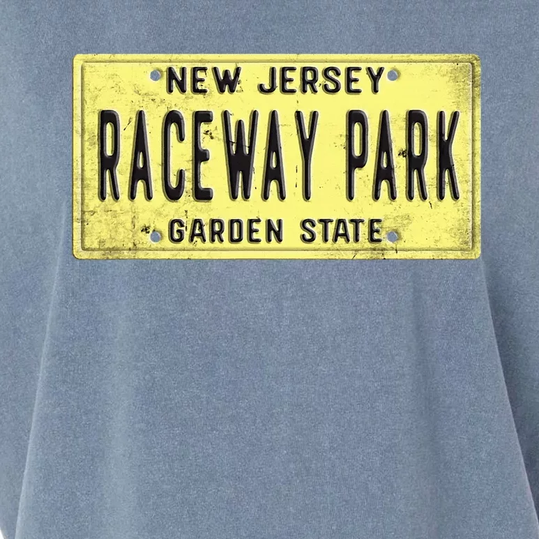 Raceway Park Retro Racetrack Englishtown Nj New Jersey Garment-Dyed Women's Muscle Tee