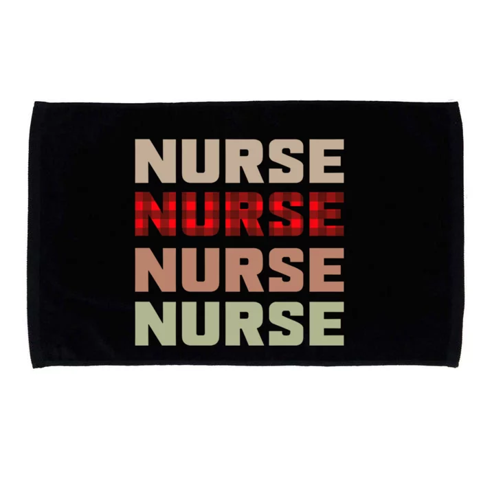 Retro Plaid Red Nurse Life For National Nurse Day Gift Microfiber Hand Towel