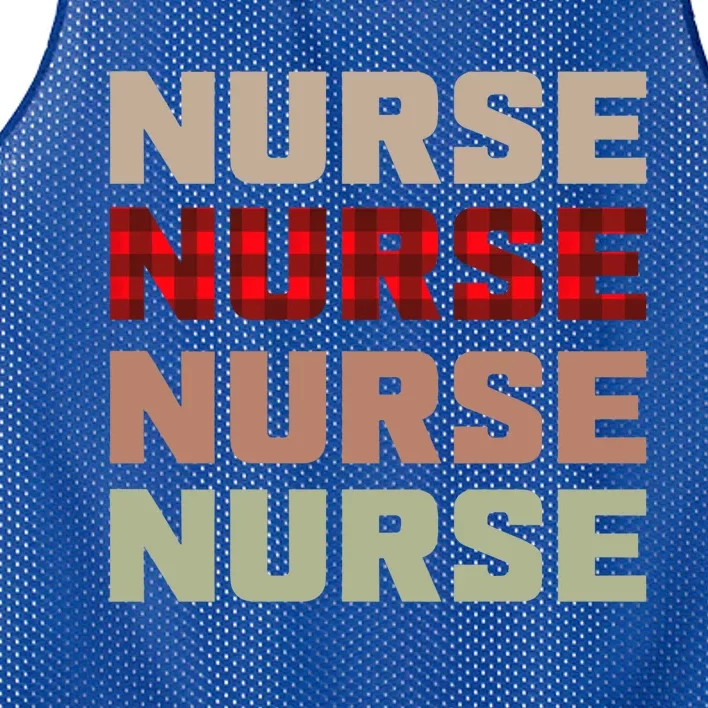 Retro Plaid Red Nurse Life For National Nurse Day Gift Mesh Reversible Basketball Jersey Tank