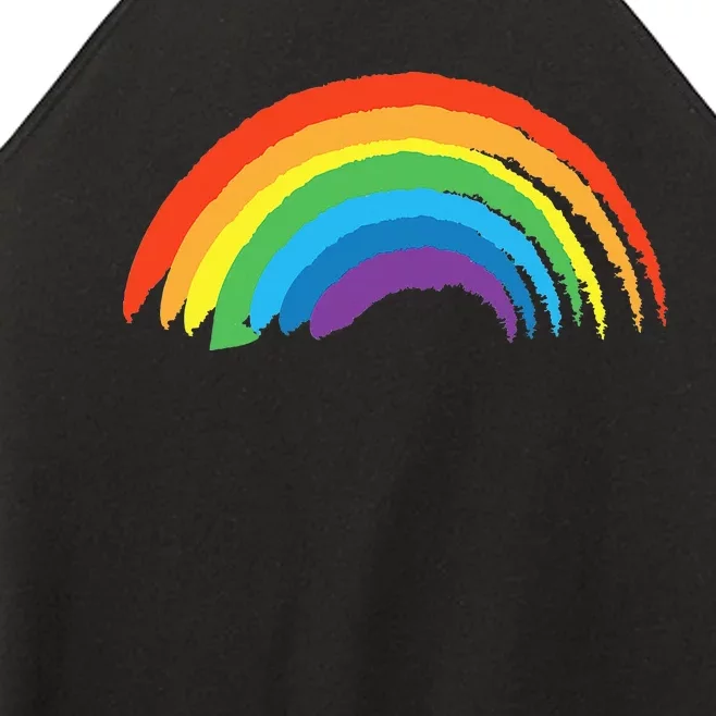 Rainbow Pride Retro Women’s Perfect Tri Rocker Tank