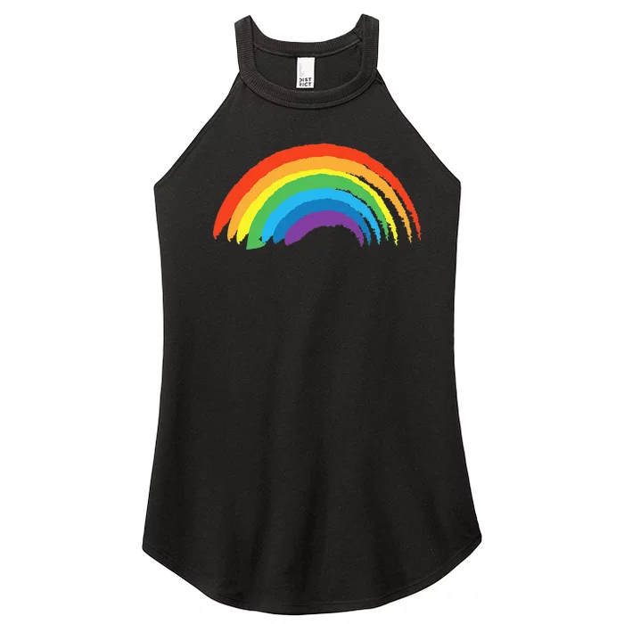 Rainbow Pride Retro Women’s Perfect Tri Rocker Tank