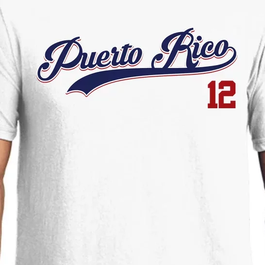 Retro Puerto Rico Beisbol Jersey Boricua Baseball 12 Pajama Set