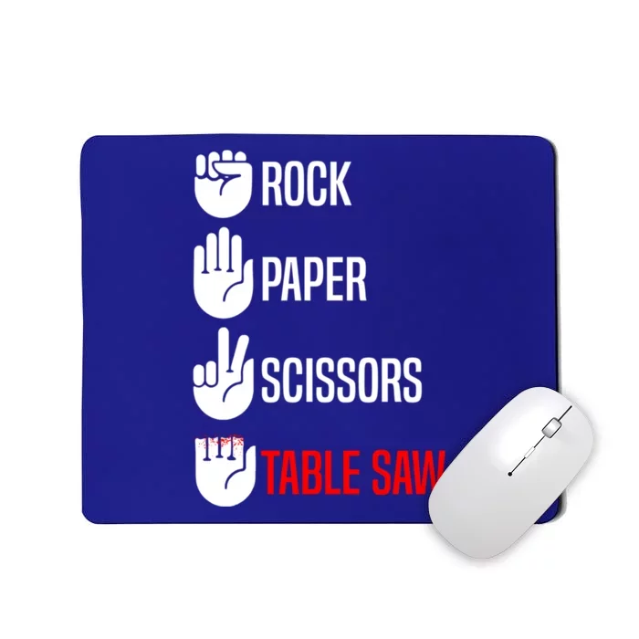 Rock Paper Scissors Table Saw Funny Woodworking Woodworker Gift Mousepad