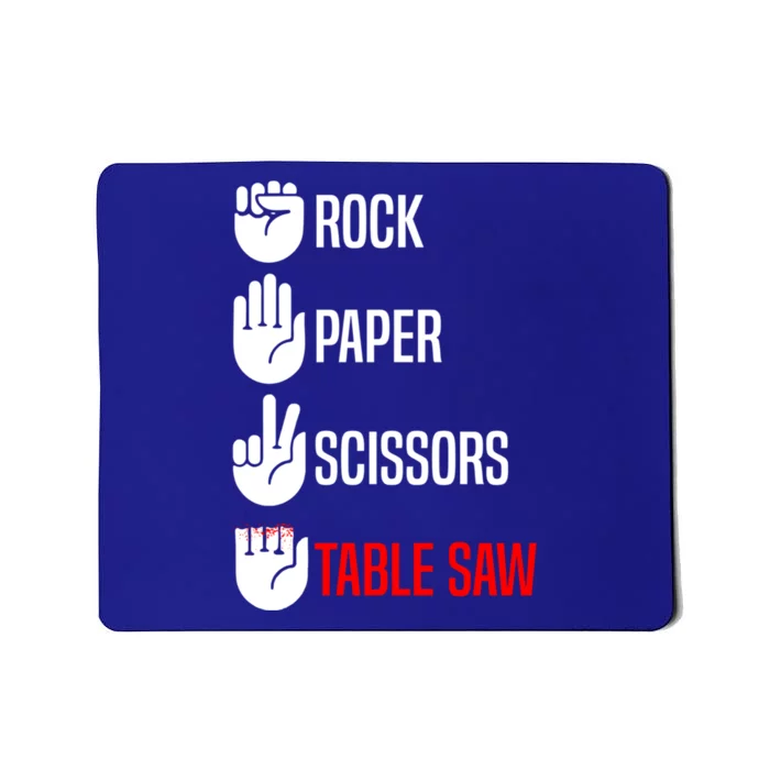 Rock Paper Scissors Table Saw Funny Woodworking Woodworker Gift Mousepad