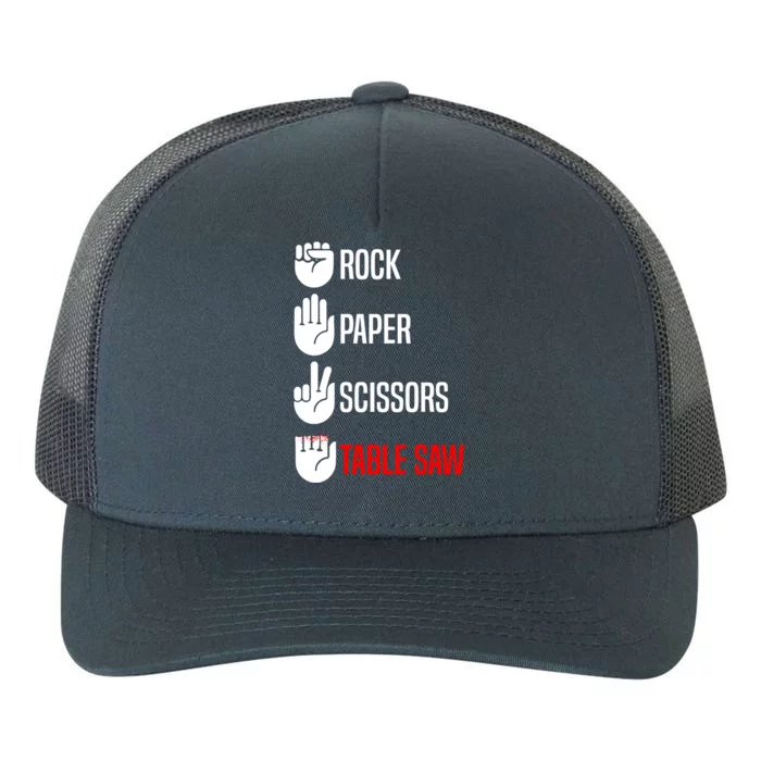 Rock Paper Scissors Table Saw Funny Woodworking Woodworker Gift Yupoong Adult 5-Panel Trucker Hat