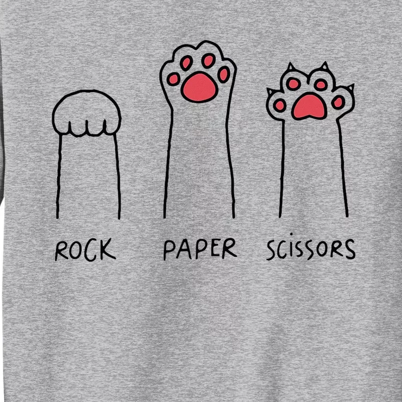 Rock Paper Scissors Cat Paws Tall Sweatshirt