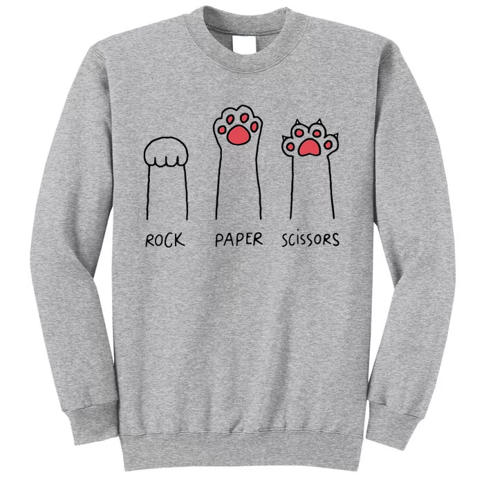 Rock Paper Scissors Cat Paws Tall Sweatshirt