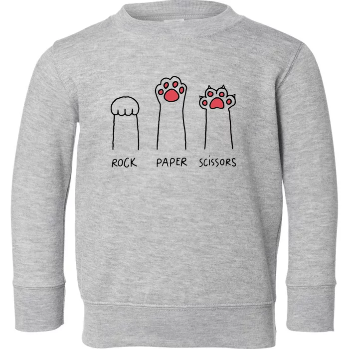 Rock Paper Scissors Cat Paws Toddler Sweatshirt