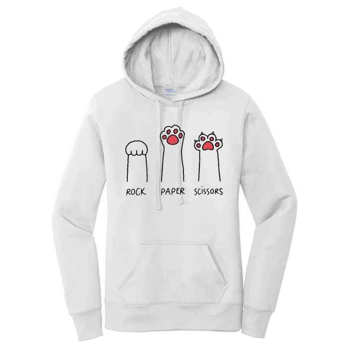 Rock Paper Scissors Cat Paws Women's Pullover Hoodie