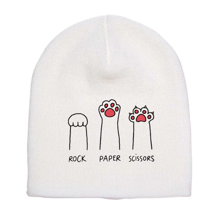 Rock Paper Scissors Cat Paws Short Acrylic Beanie