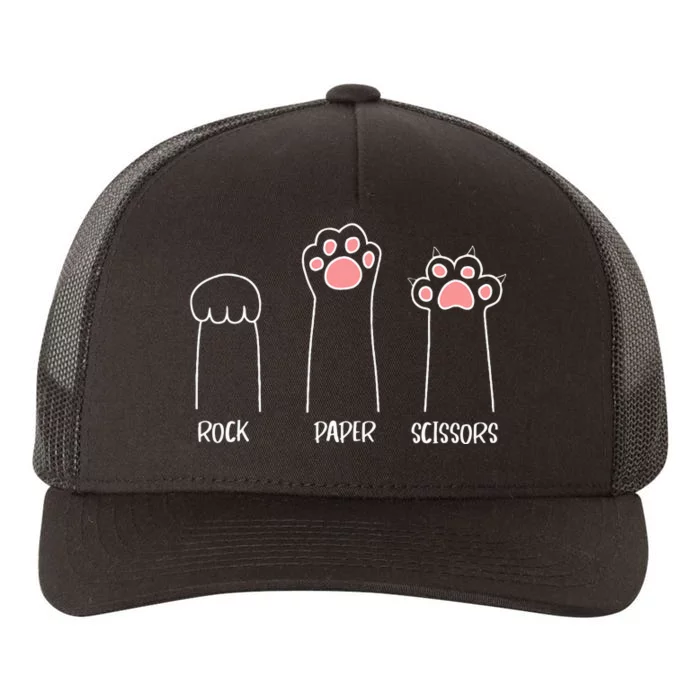 Rock Paper Scissors Hand Game Cute Paw Yupoong Adult 5-Panel Trucker Hat