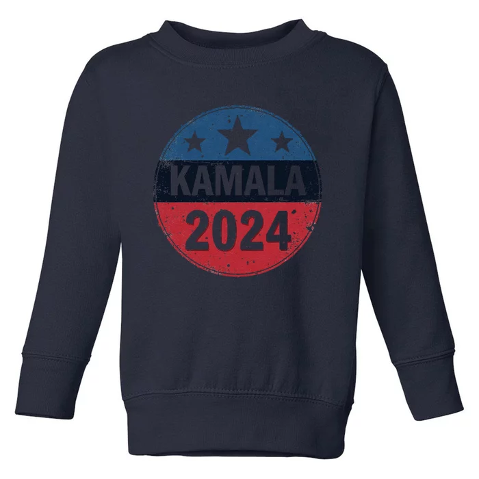 Retro Political Support For Kamala 2024 Toddler Sweatshirt