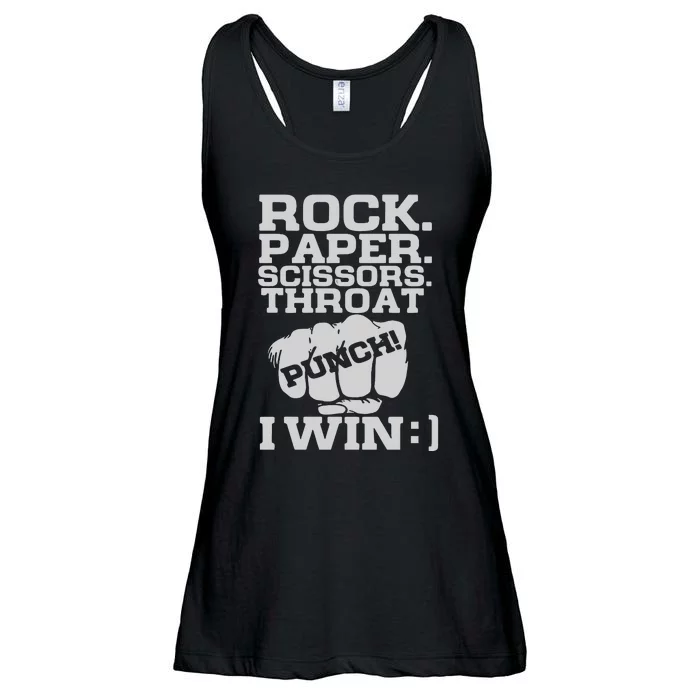 Rock Paper Scissors Throat Punch I Win Ladies Essential Flowy Tank