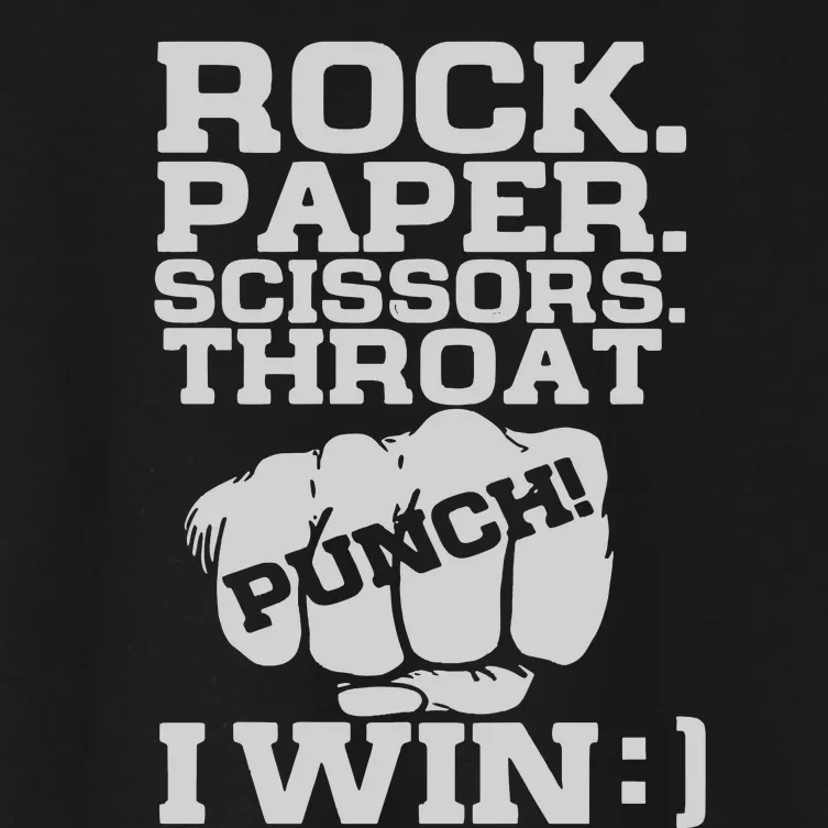 Rock Paper Scissors Throat Punch I Win Women's Crop Top Tee