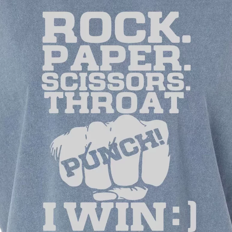 Rock Paper Scissors Throat Punch I Win Garment-Dyed Women's Muscle Tee