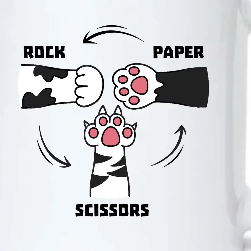 Rock Paper Scissors Cat Paws Black Color Changing Mug