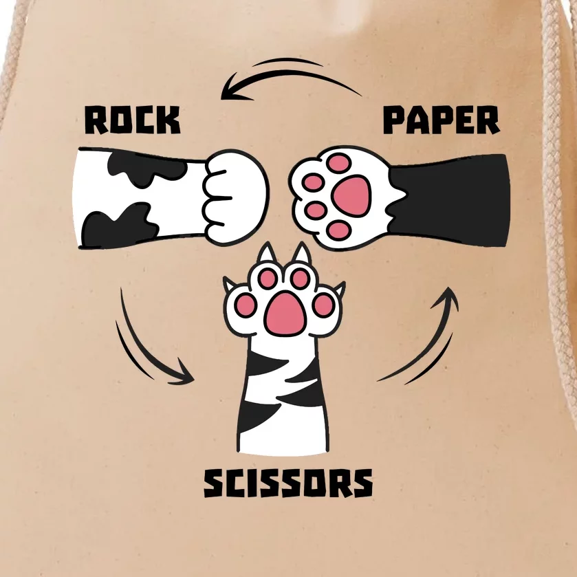 Rock Paper Scissors Cat Paws Drawstring Bag