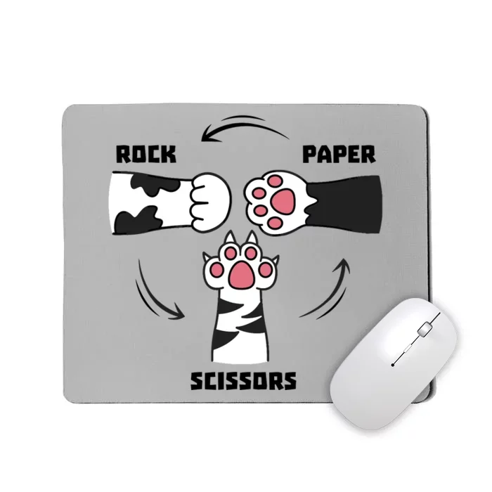 Rock Paper Scissors Cat Paws Mousepad