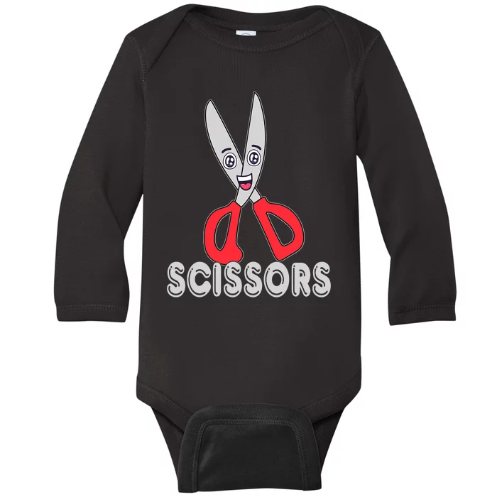 Rock Paper Scissors Funny Group Halloween Costumes Baby Long Sleeve Bodysuit