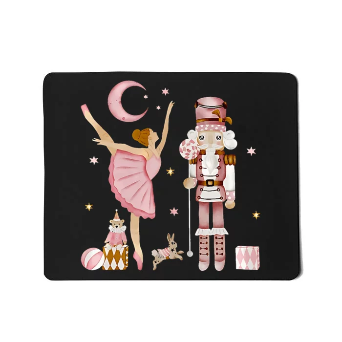 Retro Pink Sugar Plum Fairy Nutcracker Christmas Cute Xmas Mousepad